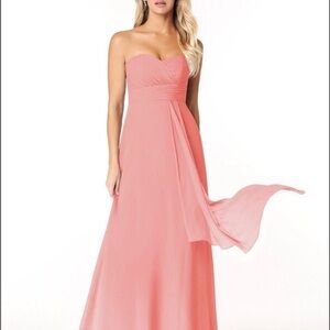 Azazie Strapless Coral Gown